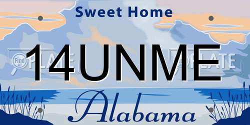 14UNME Alabama License Plate