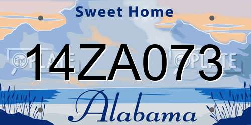 14ZA073 Alabama License Plate