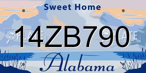 14ZB790 Alabama License Plate
