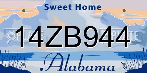 14ZB944 Alabama License Plate