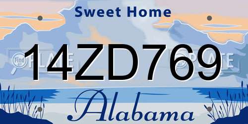 14ZD769 Alabama License Plate