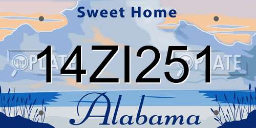 14ZI251 Alabama License Plate