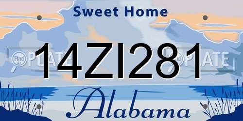 14ZI281 Alabama License Plate