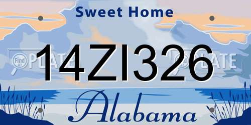 14ZI326 Alabama License Plate