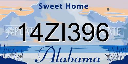 14ZI396 Alabama License Plate