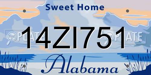 14ZI751 Alabama License Plate