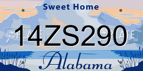 14ZS290 Alabama License Plate