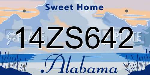 14ZS642 Alabama License Plate