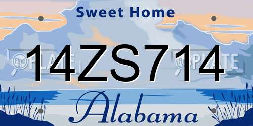 14ZS714 Alabama License Plate