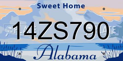 14ZS790 Alabama License Plate