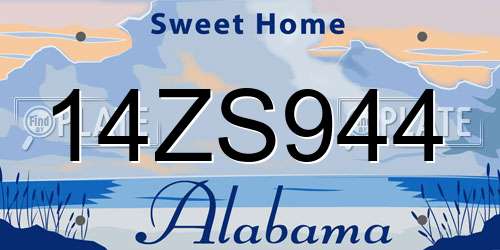 14ZS944 Alabama License Plate