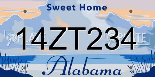 14ZT234 Alabama License Plate
