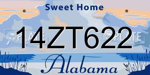 14ZT622 Alabama License Plate