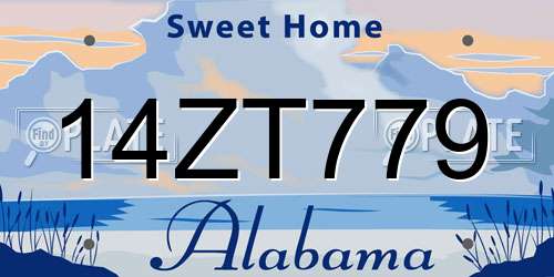 14ZT779 Alabama License Plate