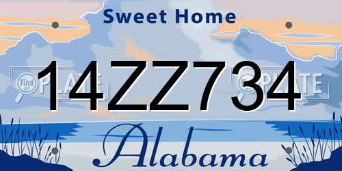 14ZZ734 Alabama License Plate
