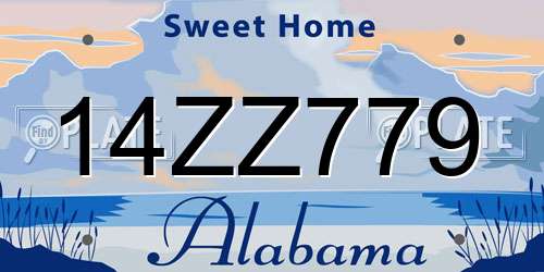 14ZZ779 Alabama License Plate