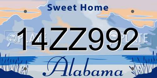 14ZZ992 Alabama License Plate