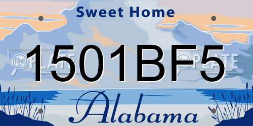 1501BF5 Alabama License Plate