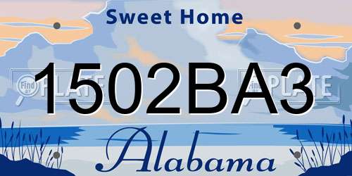 1502BA3 Alabama License Plate