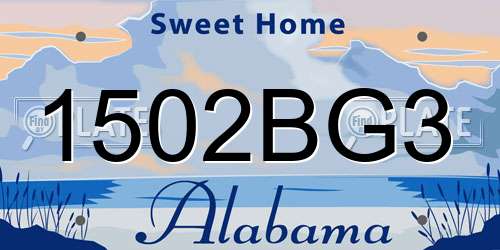 1502BG3 Alabama License Plate