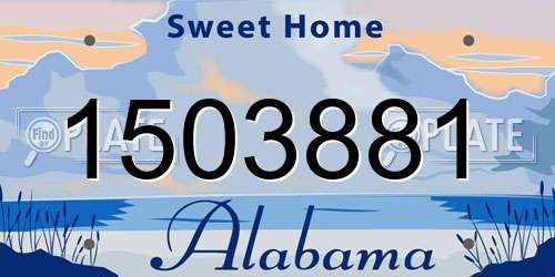 1503881 Alabama License Plate