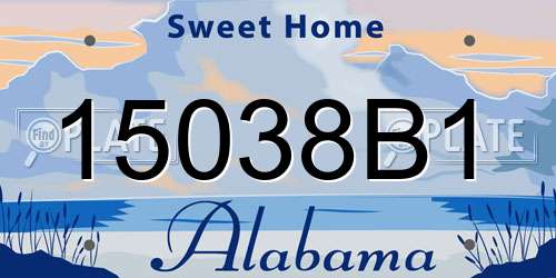 15038B1 Alabama License Plate