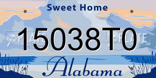 15038T0 Alabama License Plate
