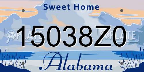 15038Z0 Alabama License Plate