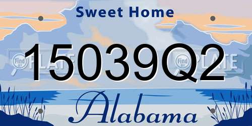 15039Q2 Alabama License Plate