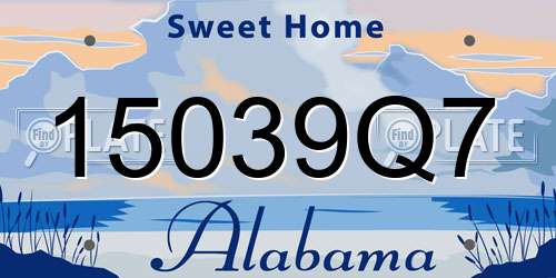 15039Q7 Alabama License Plate