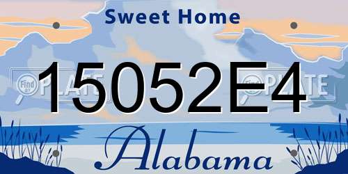 15052E4 Alabama License Plate