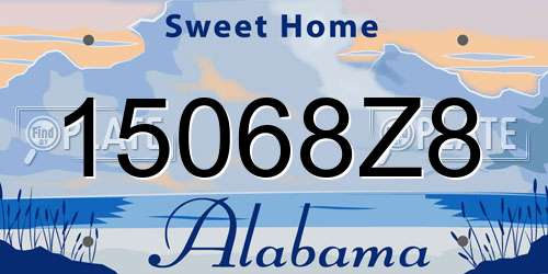 15068Z8 Alabama License Plate