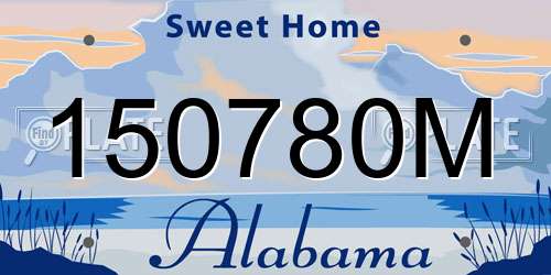 150780M Alabama License Plate