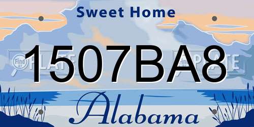 1507BA8 Alabama License Plate