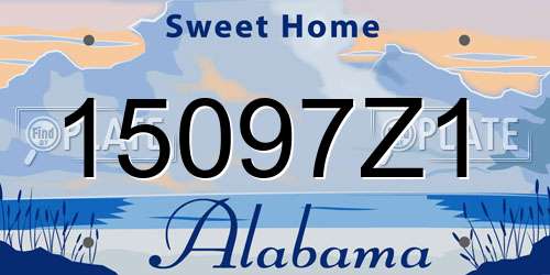 15097Z1 Alabama License Plate