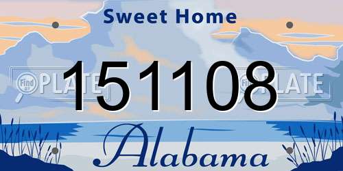 151108 Alabama License Plate