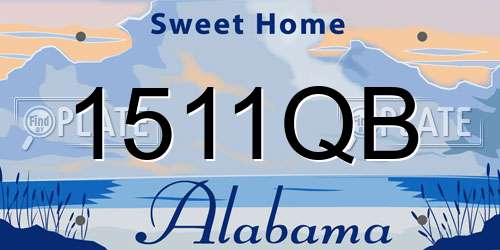 1511QB Alabama License Plate