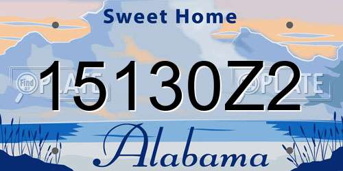 15130Z2 Alabama License Plate