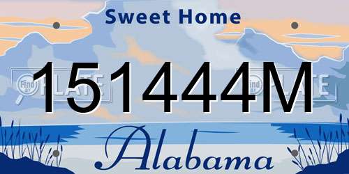 151444M Alabama License Plate