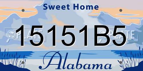 15151B5 Alabama License Plate