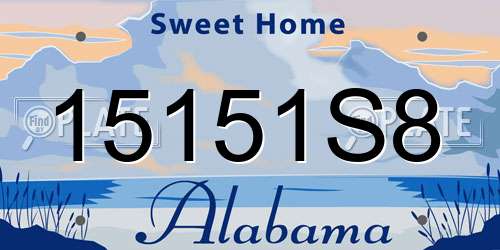 15151S8 Alabama License Plate