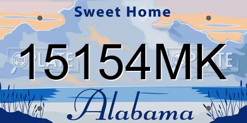 15154MK Alabama License Plate