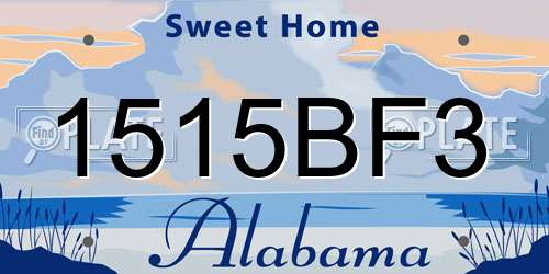 1515BF3 Alabama License Plate