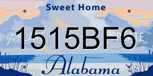 1515BF6 Alabama License Plate