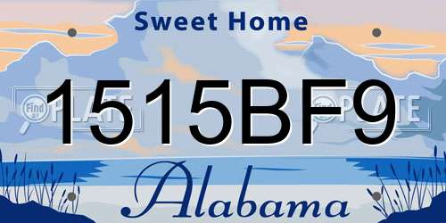 1515BF9 Alabama License Plate