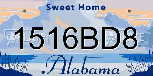 1516BD8 Alabama License Plate