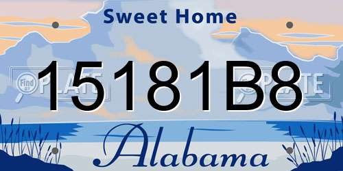 15181B8 Alabama License Plate