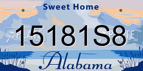 15181S8 Alabama License Plate