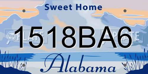 1518BA6 Alabama License Plate