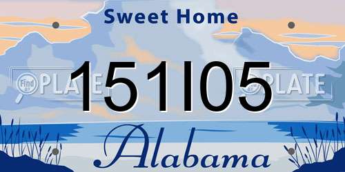 151I05 Alabama License Plate